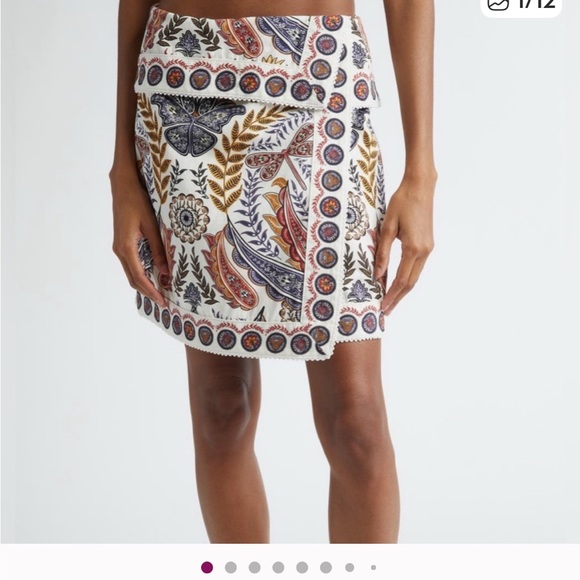 FARM Rio Boho Glam Off White Mini Skirt, NWT, 33 (16) - Picture 1 of 13